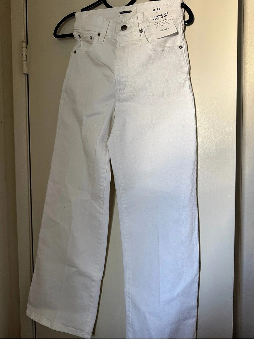 Madewell The Wide-Leg Crop Jean Wide-Leg Crop Jeans in White Waist 23